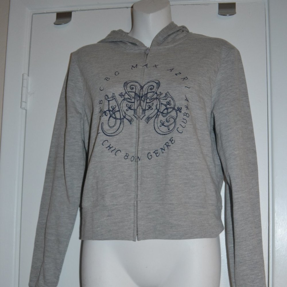 BCBG Max Azria  medium grey graphic hoodie
